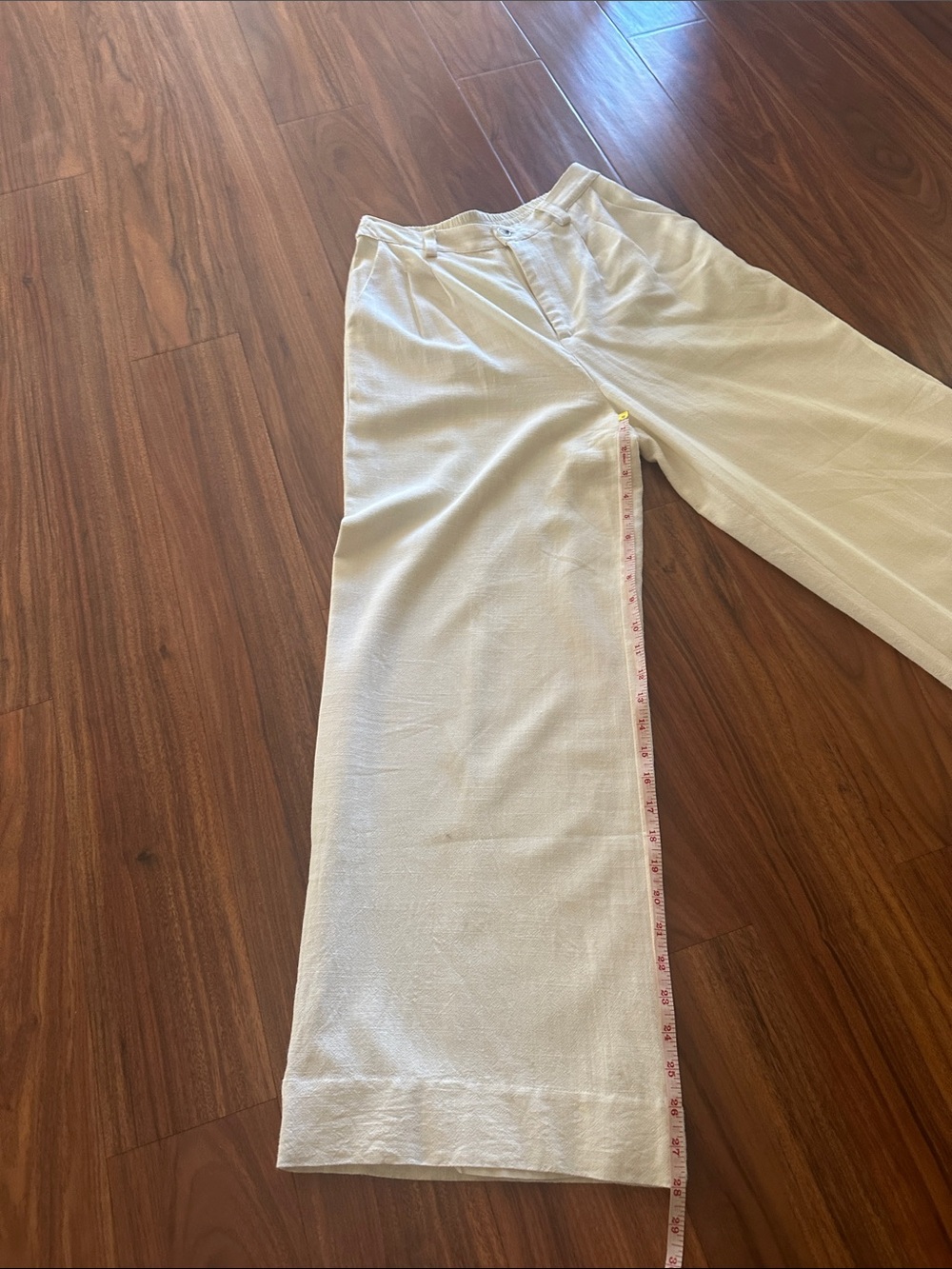 Wide Leg Linen-Blend Pants and Vest in Cream - Picture 2 of 6